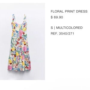 Zara Floral - Pink and Yellow Sleeveless Sundress Maxi, size Small